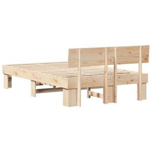 Rám postele s čelo Přírodní 120 x 190 cm Masivní borové dřevo - obrázek 7