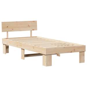 Rám postele s čelo Přírodní 90 x 200 cm Masivní borové dřevo - obrázek 4