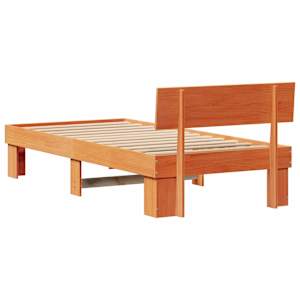Rám postele Voskově hnědá 90 x 200 cm Masivní borové dřevo - obrázek 7