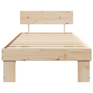 Rám postele s čelo Přírodní 80 x 200 cm Masivní borové dřevo - obrázek 5