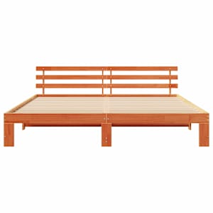 Rám postele Voskově hnědá 200 x 200 cm Masivní borové dřevo - obrázek 5