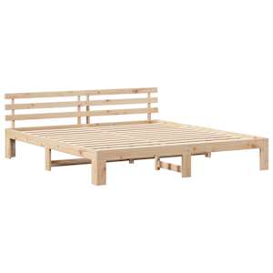 Rám postele s čelo Přírodní 180 x 200 cm Masivní borové dřevo - obrázek 4