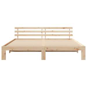 Rám postele s čelo Přírodní 180 x 200 cm Masivní borové dřevo - obrázek 5