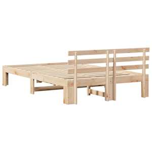 Rám postele s čelo Přírodní 140 x 190 cm Masivní borové dřevo - obrázek 7
