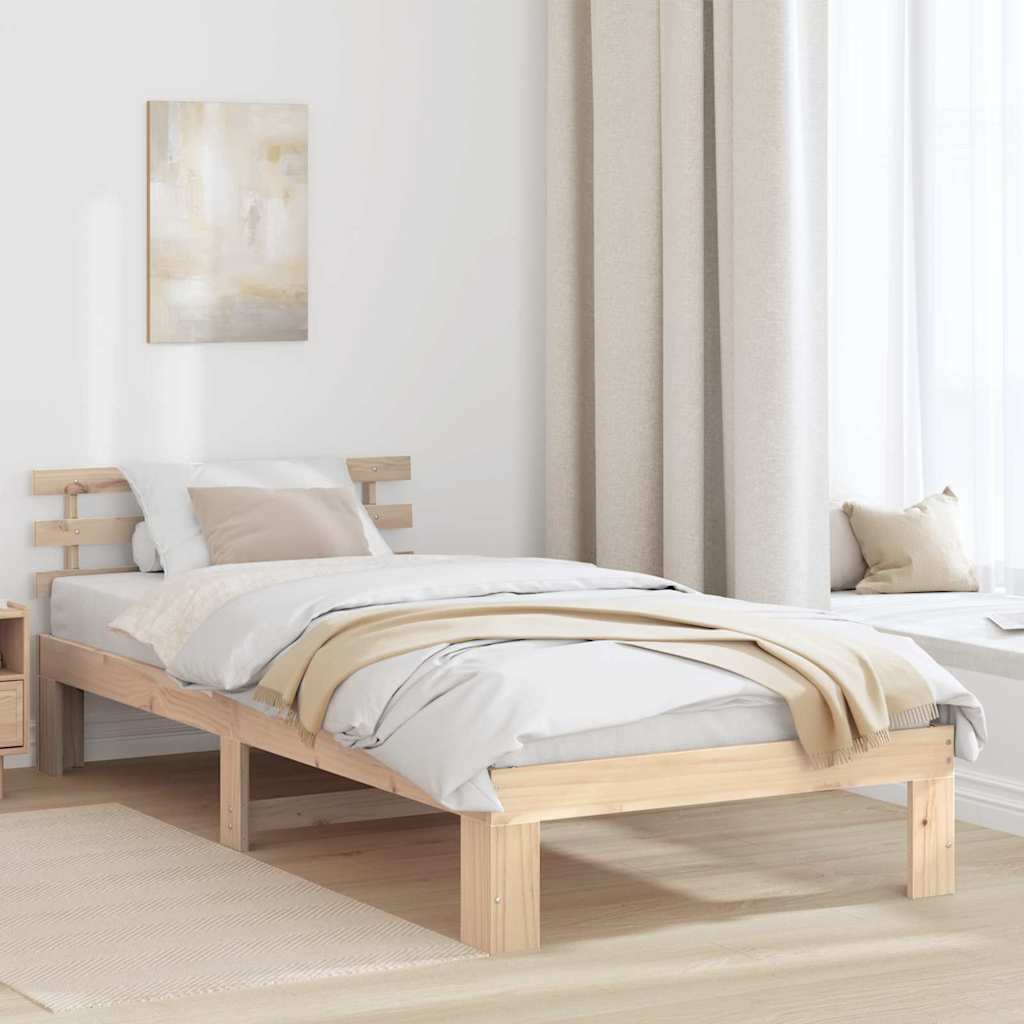 Looduslik Männipuidust Voode raam Looduslik Kõva puit 80 x 200 cm