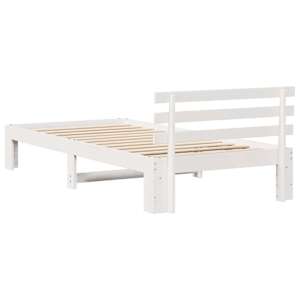 Rám postele s čelo Bílá 75 x 190 cm Masivní borové dřevo - obrázek 7