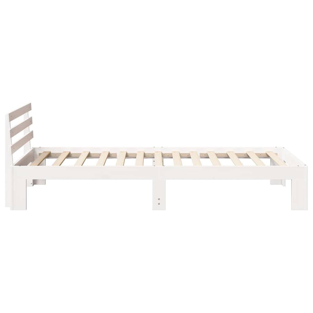 Fehér Fa Ágykeret Fehér Fa 75 x 190 cm Egyszerű Fehér Ágykeret 