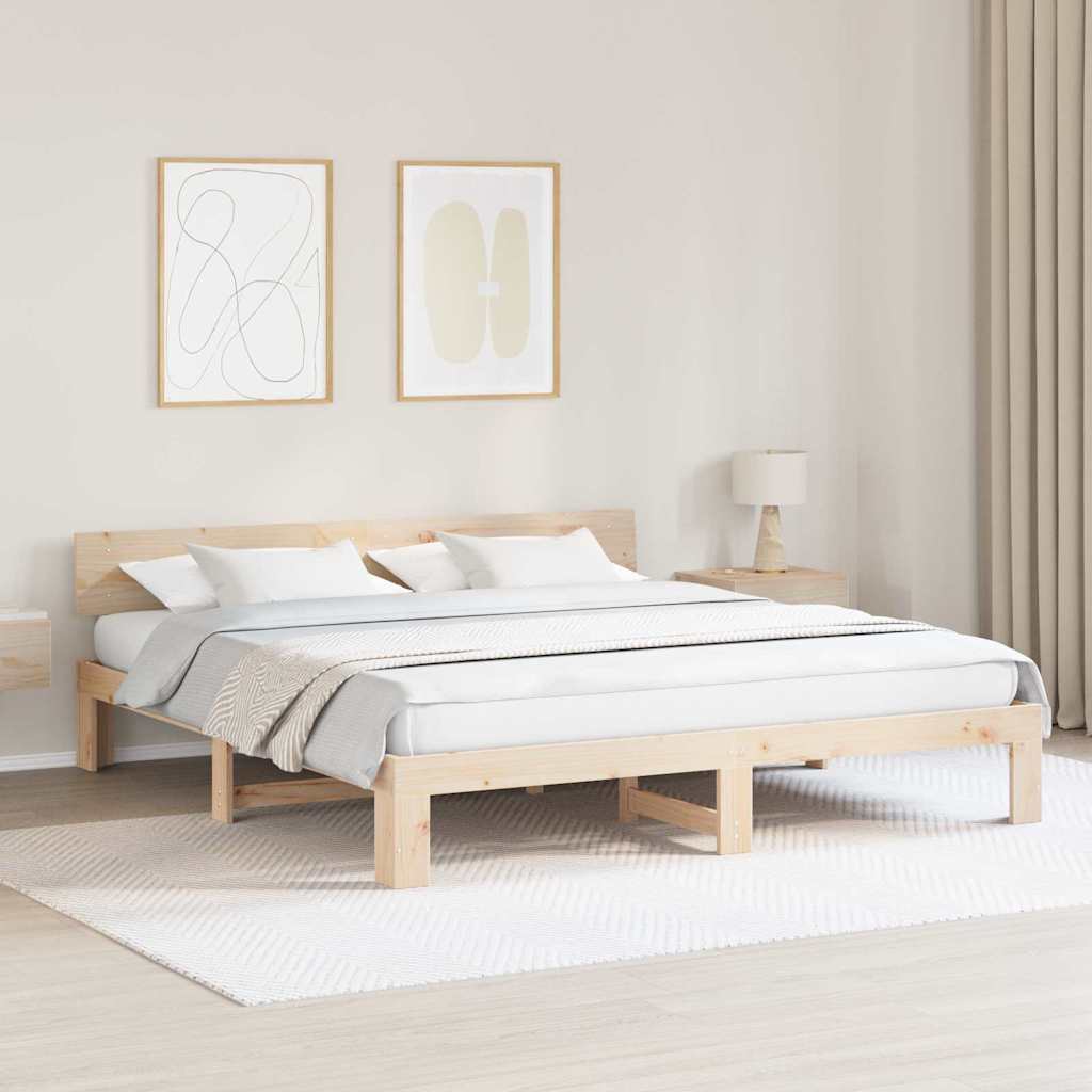 voodi raam peatsiga 200x200 cm Soliidne männikipuu