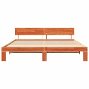 Rám postele Voskově hnědá 200 x 200 cm Masivní borové dřevo - obrázek 5