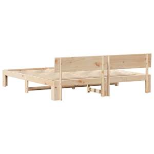 Rám postele s čelo Přírodní 180 x 200 cm Masivní borové dřevo - obrázek 7