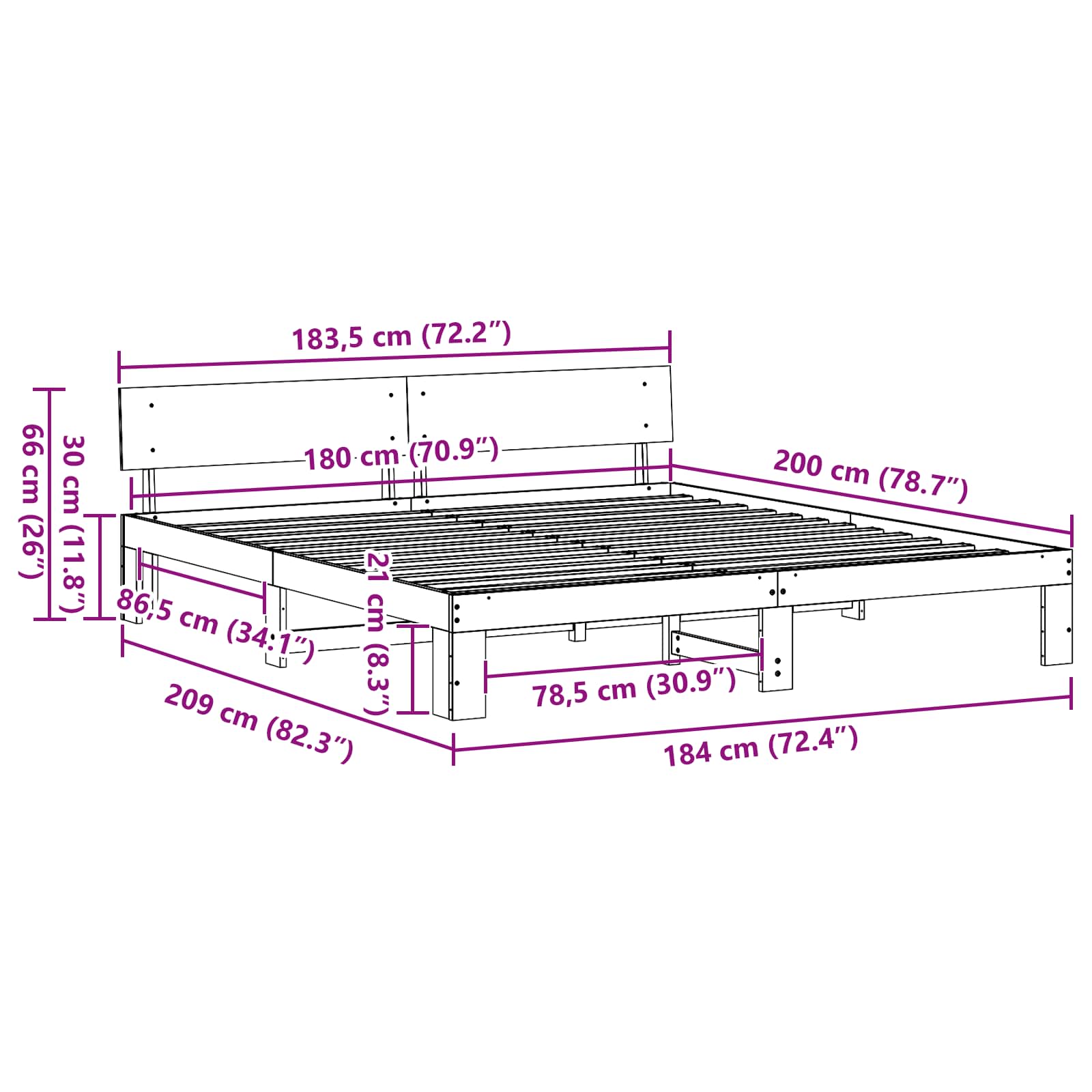 Voodi raam peaga Neutraalne 180 x 200 cm Tahke mänd 11 Kõik vajalik sinu aeda ja koju! Voodi raam peaga Neutraalne 180 x 200 cm Tahke mänd - Image 11