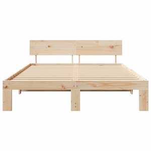 Rám postele s čelo Přírodní 160 x 200 cm Masivní borové dřevo - obrázek 5