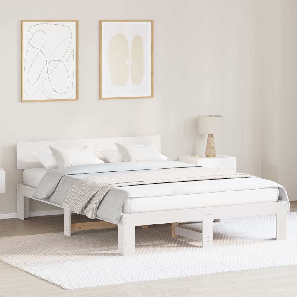 Voodiraam Peatoega Valge 160x200 cm