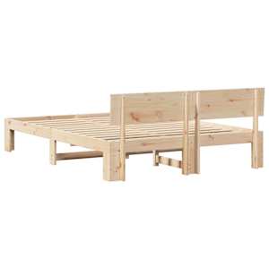 Rám postele s čelo Přírodní 140 x 200 cm Masivní borové dřevo - obrázek 7