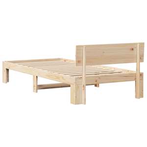 Rám postele s čelo Přírodní 80 x 200 cm Masivní borové dřevo - obrázek 7