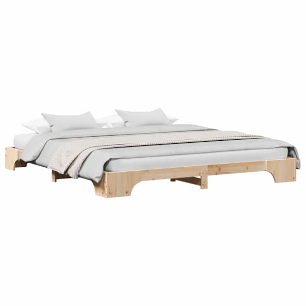 vidaXL Voodi raam Neutraalne 200 x 200 cm Tahke m&auml;nd