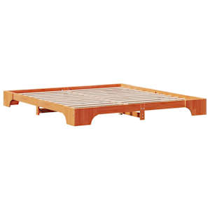 Rám postele Voskově hnědá 200 x 200 cm Masivní borové dřevo - obrázek 7