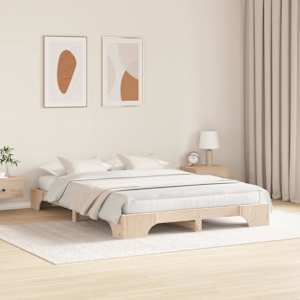 Rám postele Přírodní 150 x 200 cm Masivní borové dřevo - obrázek 3