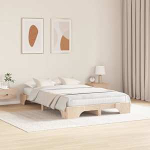 Rám postele Přírodní 140 x 190 cm Masivní borové dřevo - obrázek 3