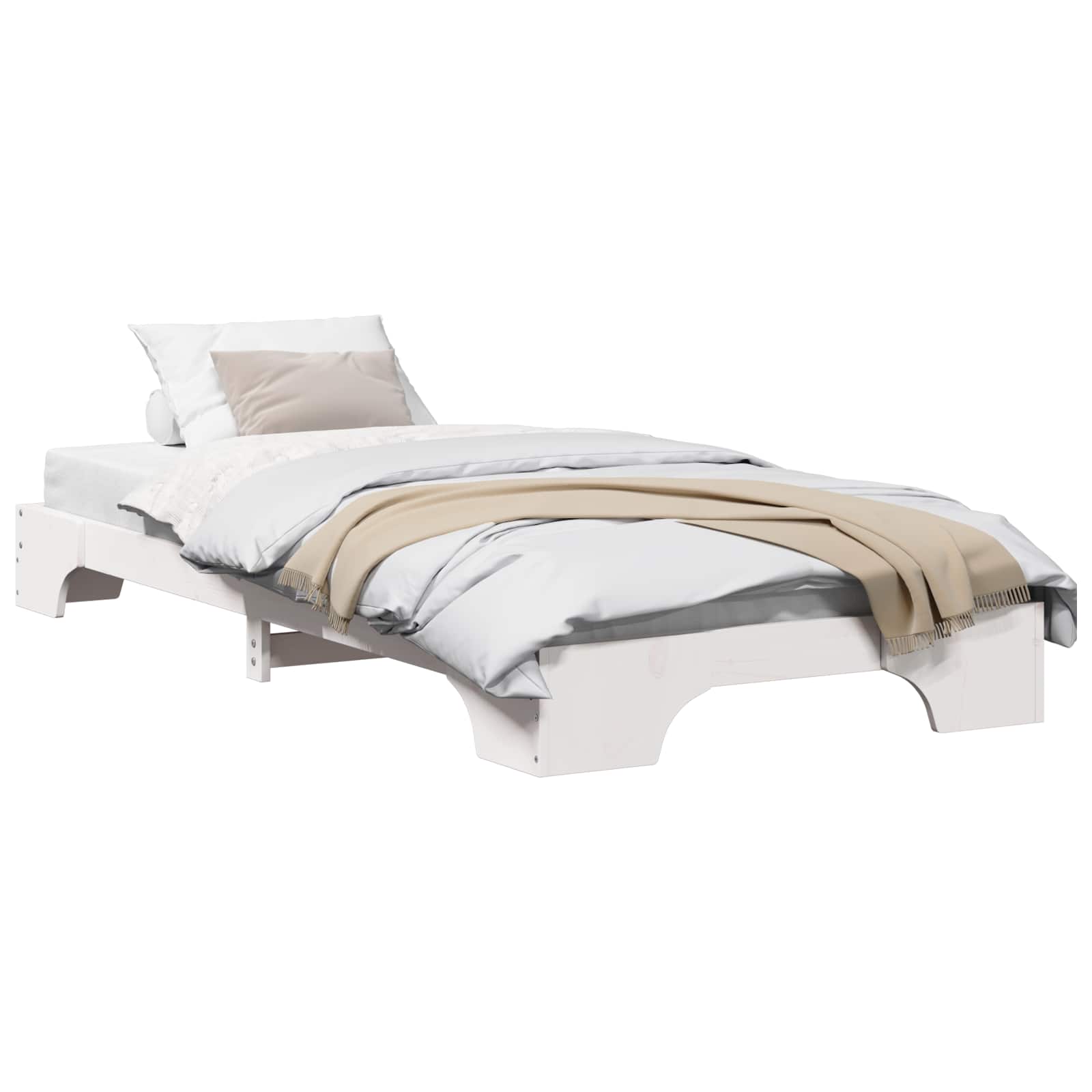 VidaXL Bedframe Wit 80 X 200 Cm Massief Grenenhout