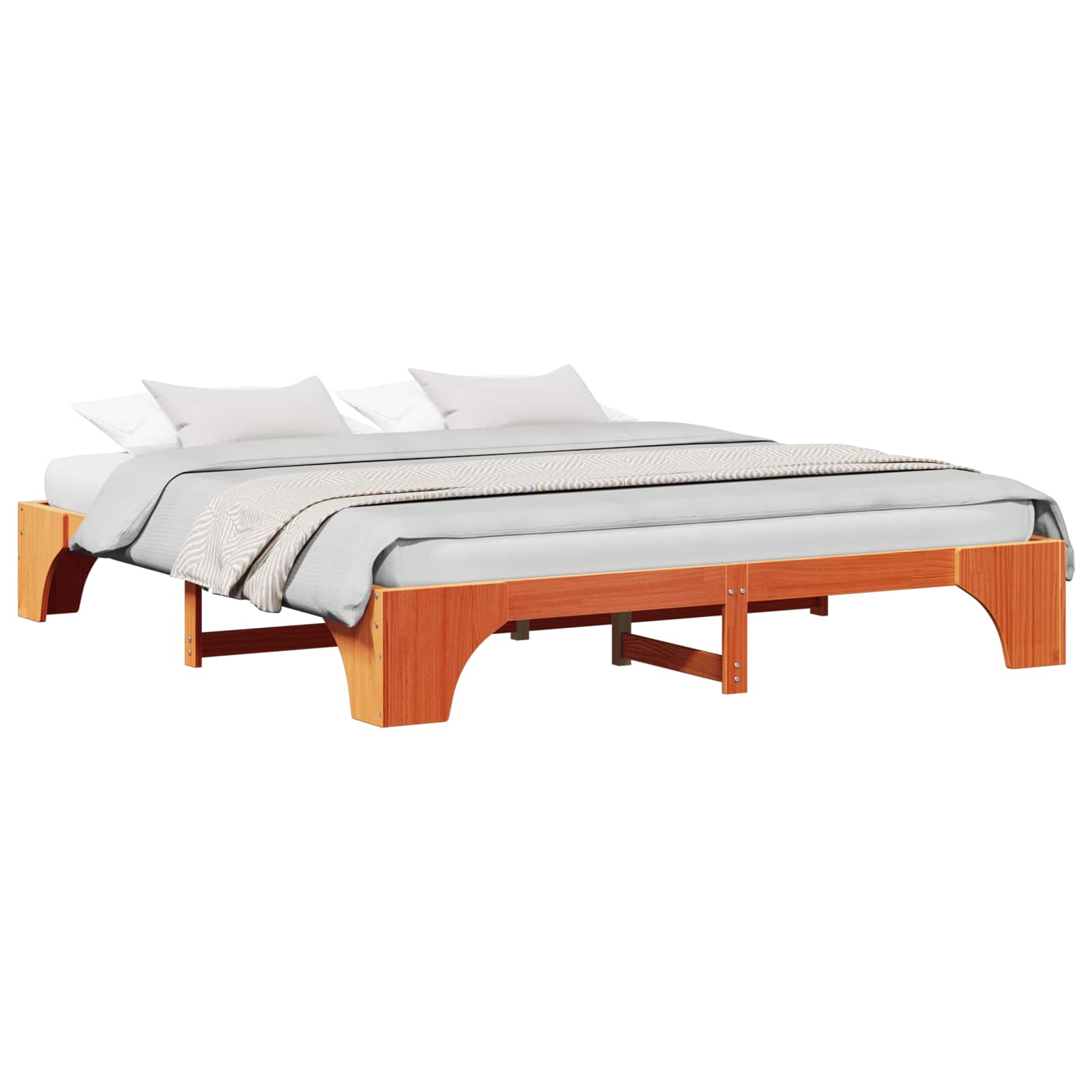 Thumbnail - vidaXL Bettrahmen Wachsbraun 180 x 200 cm Massives Kiefernholz