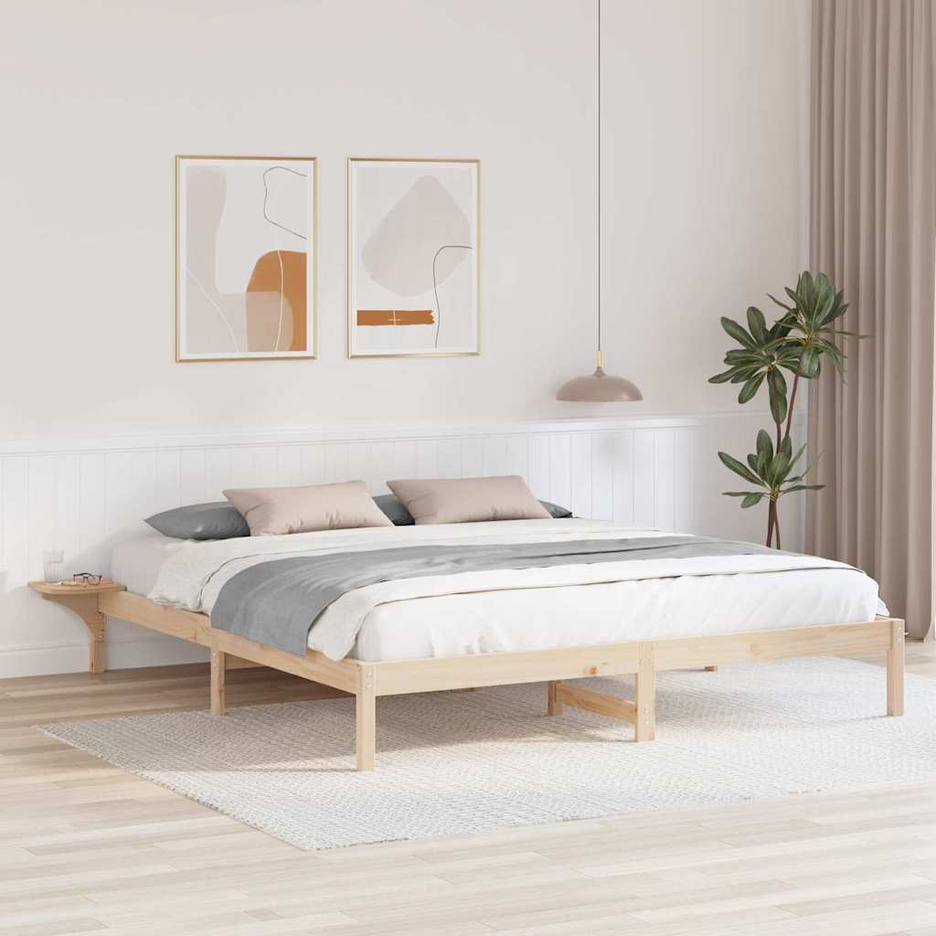 Voodiraam öökappide jaotumisega Pruun 200 x 200 cm Pruun