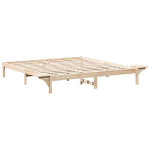 Rám postele Přírodní 200 x 200 cm Masivní borové dřevo - obrázek 7