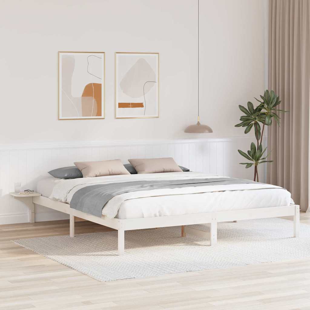 Voodiraam öökappide jaotumisega Valge 200 x 200 cm Valge