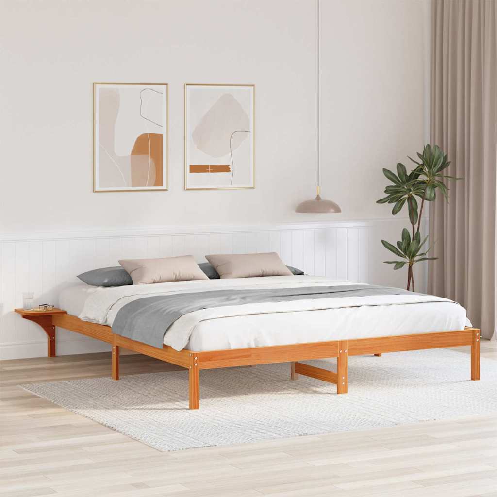 Voodiraam öökappide jaotumisega Pruun 200 x 200 cm Vahapruun