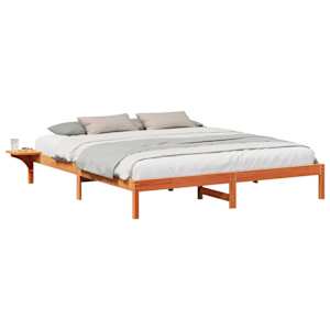 vidaXL Voodi raam Vahapruun 200 x 200 cm Tahke m&auml;nd