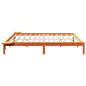 Rám postele Voskově hnědá 200 x 200 cm Masivní borové dřevo - obrázek 6