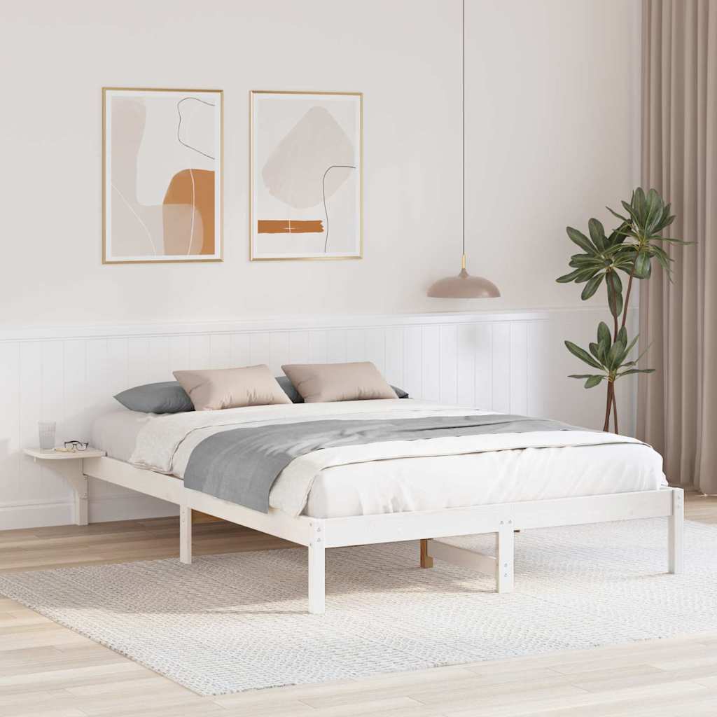 Voodiraam öökappide jaotumisega Valge 150 x 200 cm Valge