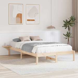 Rám postele Přírodní 140 x 190 cm Masivní borové dřevo - obrázek 1