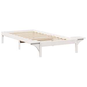 Rám postele Bílá 100 x 200 cm Masivní borové dřevo - obrázek 7