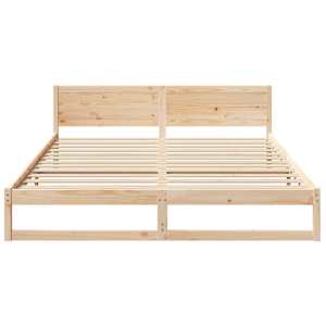Rám postele s čelo Přírodní 200 x 200 cm Masivní borové dřevo - obrázek 5