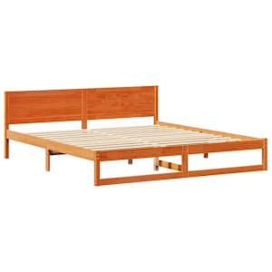 Rám postele Voskově hnědá 200 x 200 cm Masivní borové dřevo - obrázek 4