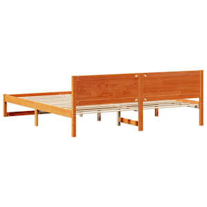 Rám postele Voskově hnědá 200 x 200 cm Masivní borové dřevo - obrázek 7
