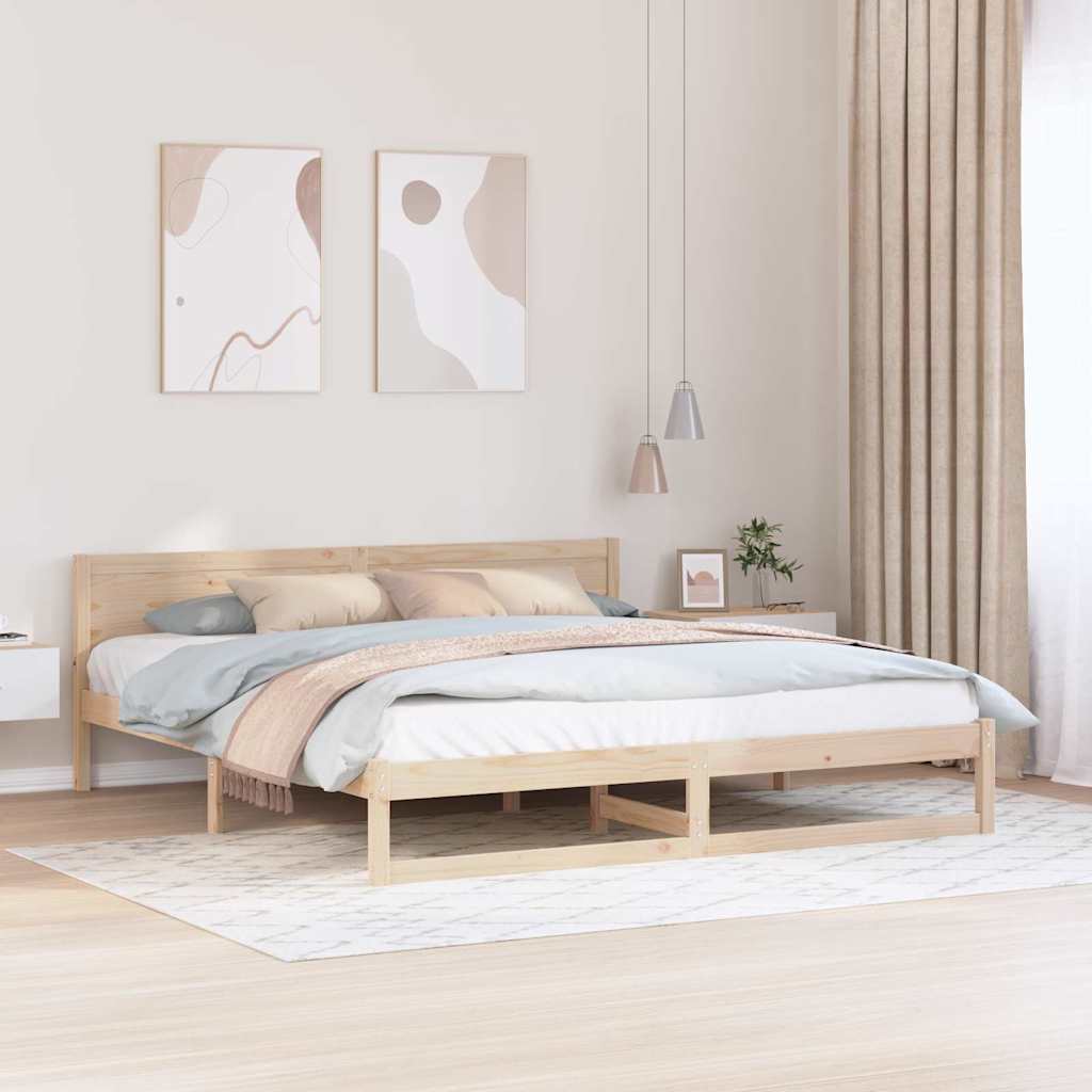 Voode Raam Looduslik Puit Fikseeritud Männipuit 180 x 200 cm