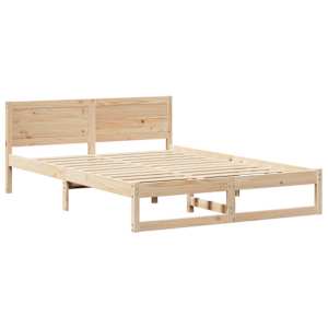 Rám postele s čelo Přírodní 160 x 200 cm Masivní borové dřevo - obrázek 4