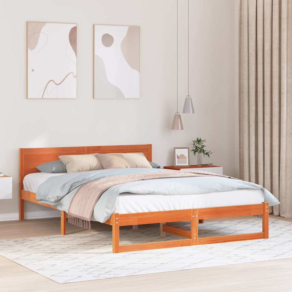 voodiraam Vahatatud pruun Tugev männipuit 160 x 200 cm Vastupidav