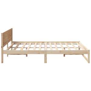 Rám postele s čelo Přírodní 150 x 200 cm Masivní borové dřevo - obrázek 6