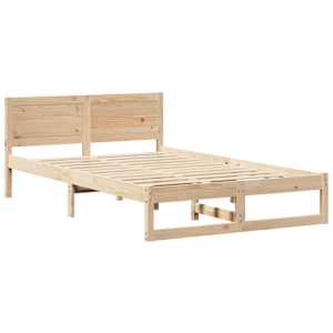 Rám postele s čelo Přírodní 140 x 190 cm Masivní borové dřevo - obrázek 4
