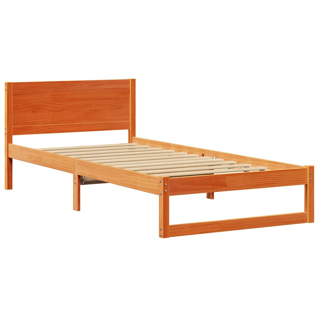 Thumbnail - vidaXL Bettgestell Gewachst braun Massivholz 80 x 200 cm Langlebig