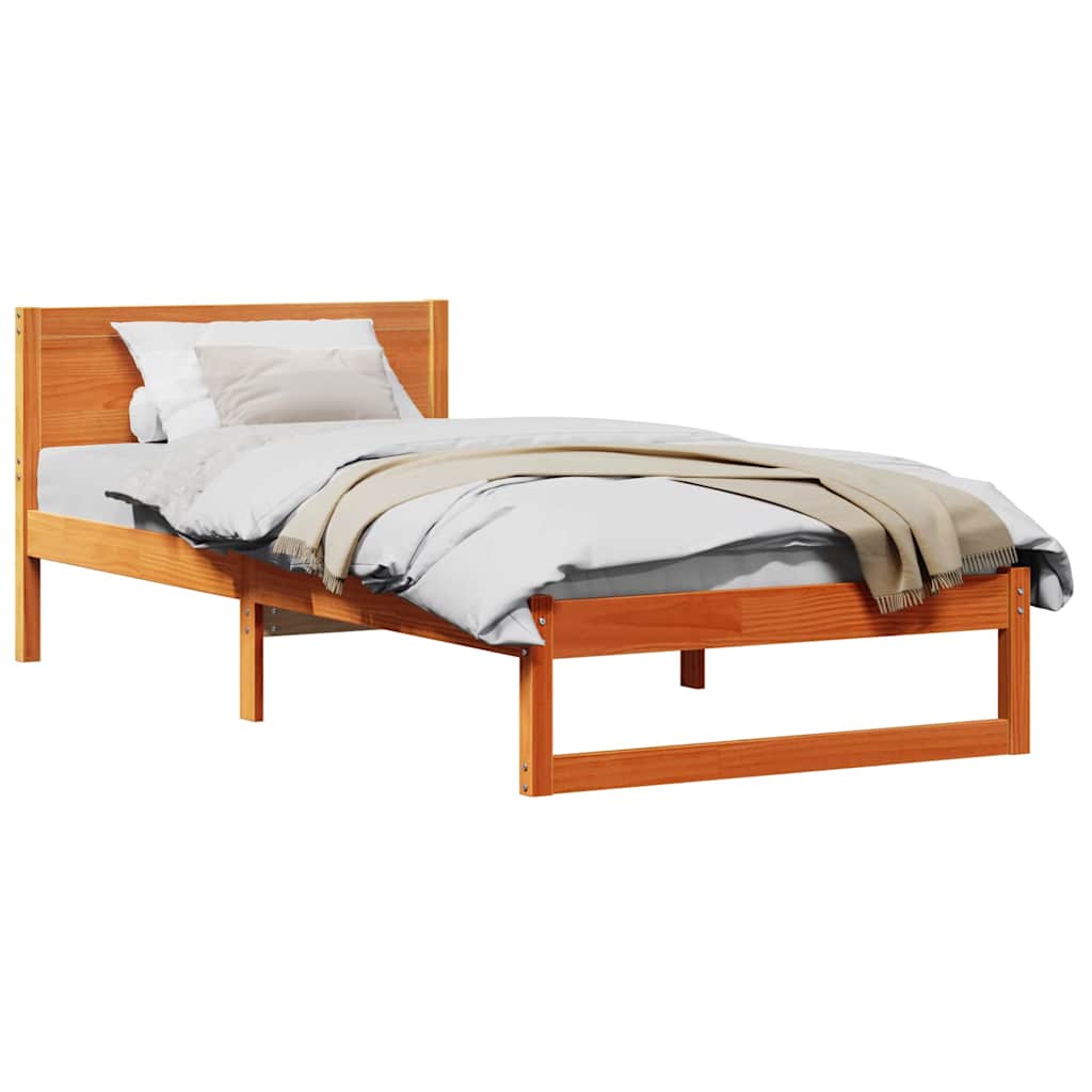 Thumbnail - vidaXL Bettgestell Gewachst braun Massivholz 80 x 200 cm Langlebig