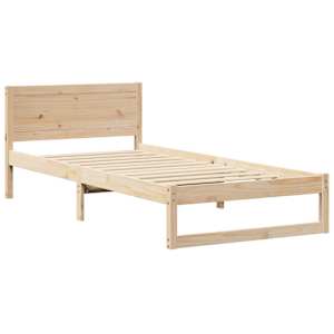 Rám postele s čelo Přírodní 90 x 190 cm Masivní borové dřevo - obrázek 4