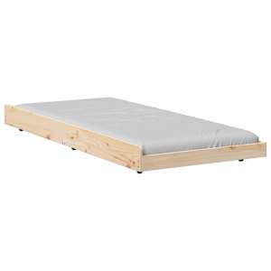 Rám postele Přírodní 90 x 200 cm Masivní borové dřevo - obrázek 2