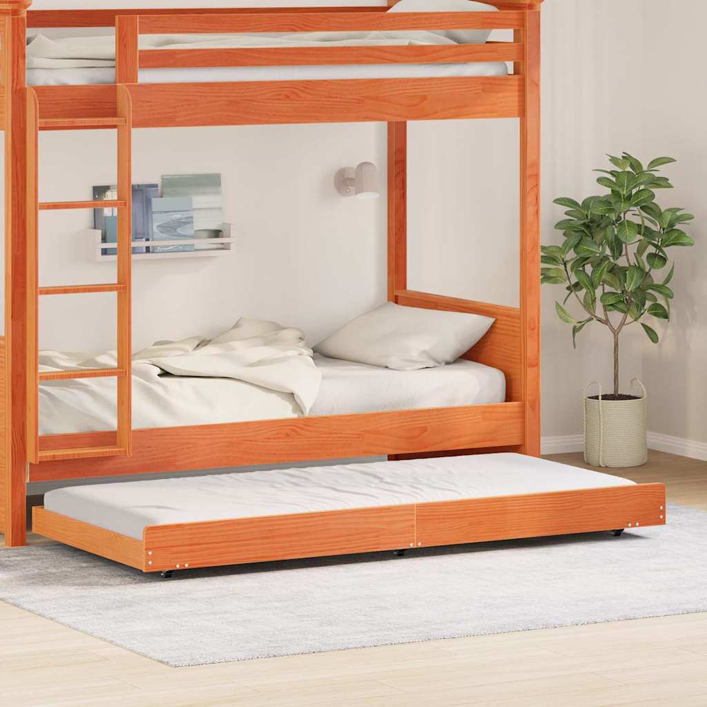 Bettrahmen Gewachst Braun Massivholz 90 x 190 cm Langlebig