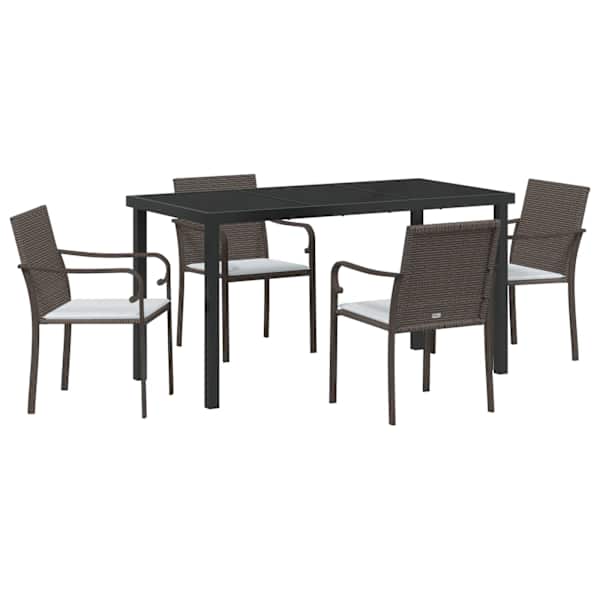 vidaXL Aia s&ouml;&ouml;gilaudade komplekt 5 tk Pruun ja must PE rattan