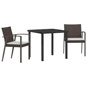 vidaXL Aia s&ouml;&ouml;gilaudade komplekt 3 tk Pruun ja must PE rattan