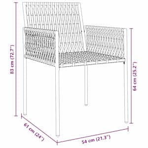Zahradní jídelní souprava 5 pcs Černá a šedá PE ratan - obrázek 10